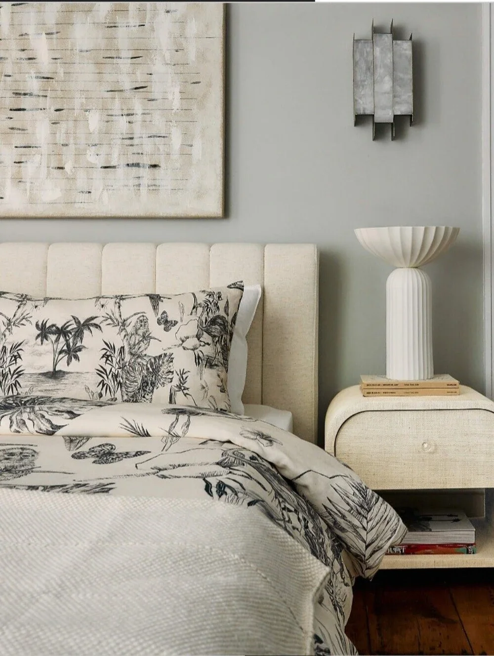 Exclusive Best seller Midnight Jungle Linen King Duvet Cover,$329.00